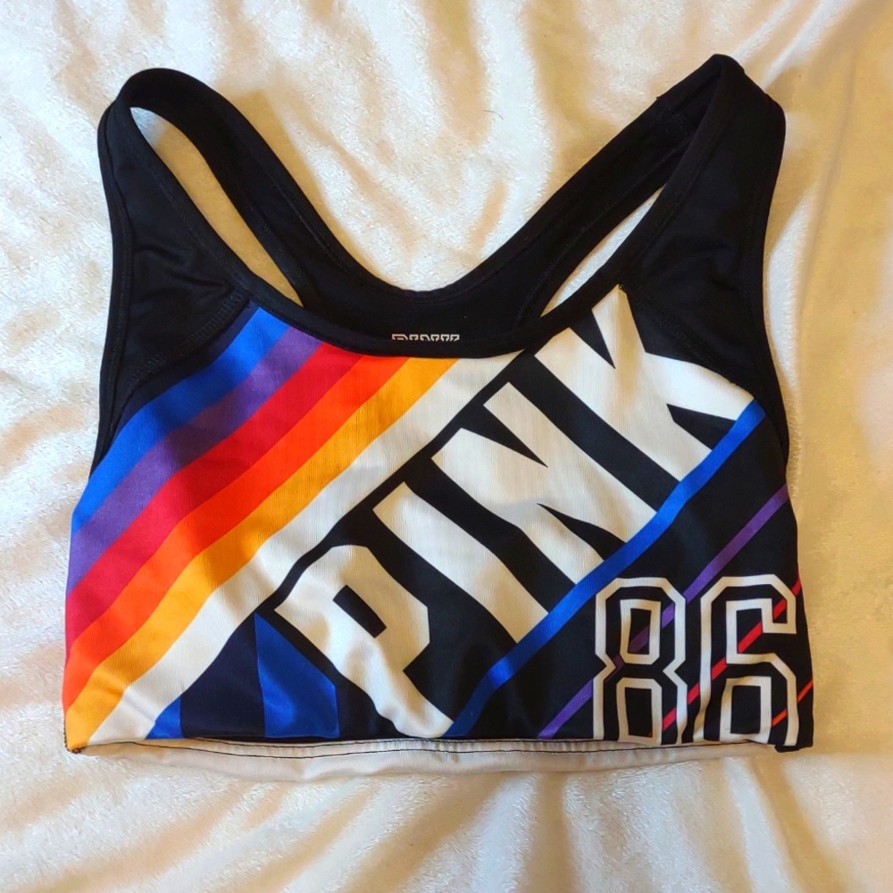 Pink sports bra